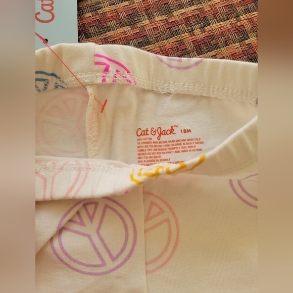 Cat & Jack Leggings 3 Pack 18 Months Peace Sign - Picture 5 of 6